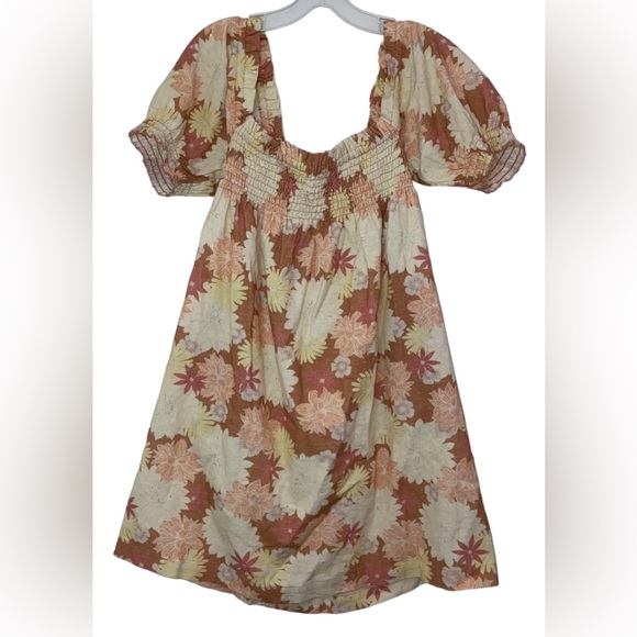 Faherty Women's Floral Mini Dress - Cream and Pink - Picture 4 of 11